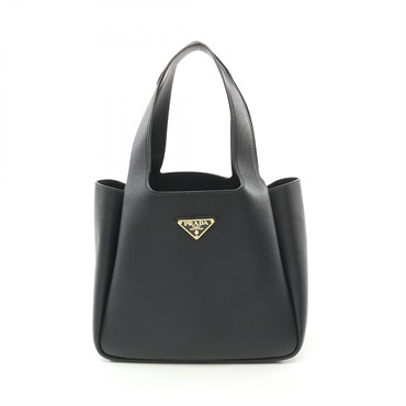 PRADA SOFT GRAIN Tote hand Bag 1BG3352CYSF0002 leather Black