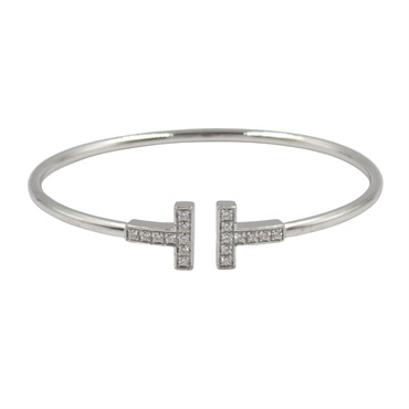TIFFANY＆CO T-wire Bracelet Diamond 18KWG White Gold Used Women