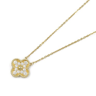 Van Cleef & Arpels Vintage Alhambra Diamond Necklace 18KYG Yellow Gold Used