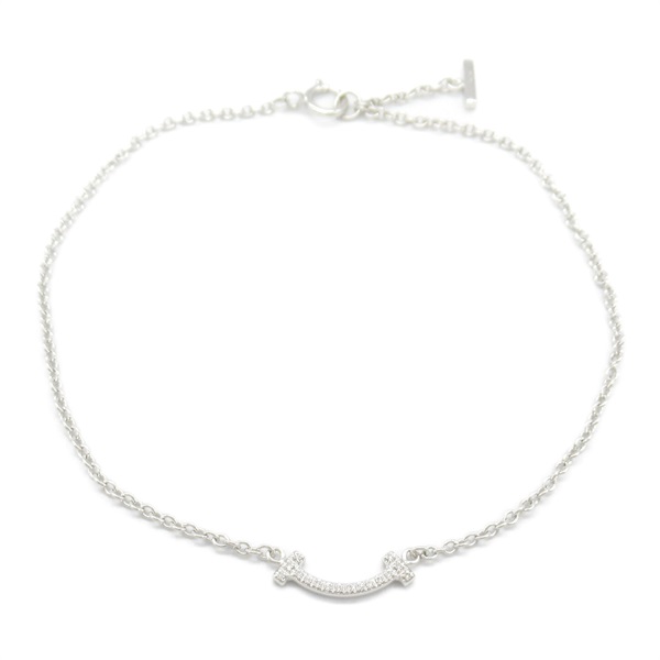 TIFFANY＆CO T Smile Mini Bracelet 18KWG White Gold diamond Used Women