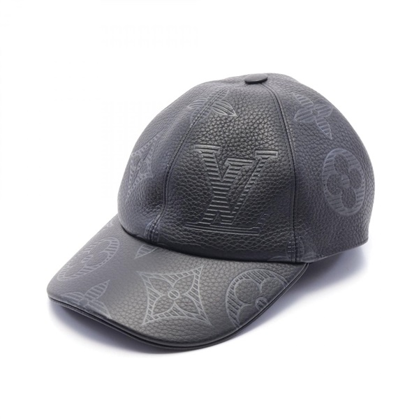 LOUIS VUITTON Monogram giant shadow cap MP2880 leather Black Used mens #56 #61