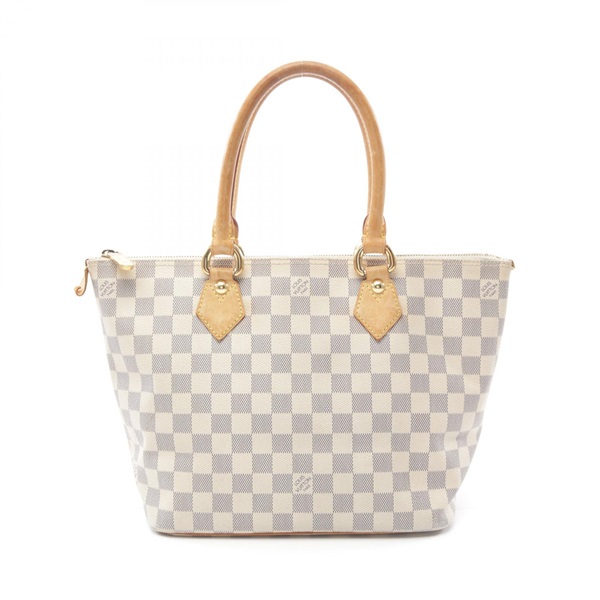 LOUIS VUITTON Saleya PM Tote hand Bag N51186 Damier Azur leather white used LV