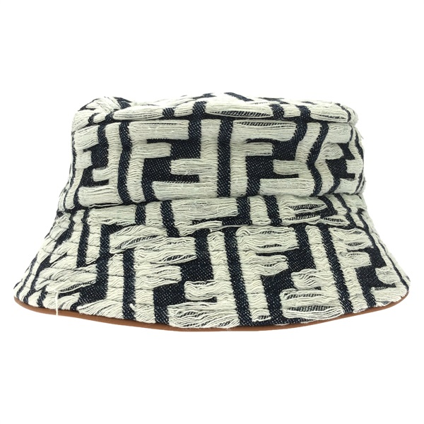 FENDI Bucket hat FXQ958ARGGF0QA2L cotton Navy NEW Women size L