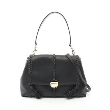 Chloe PENELOPE Medium Shoulder Bag tassels CHC23US569K15001 leather Black