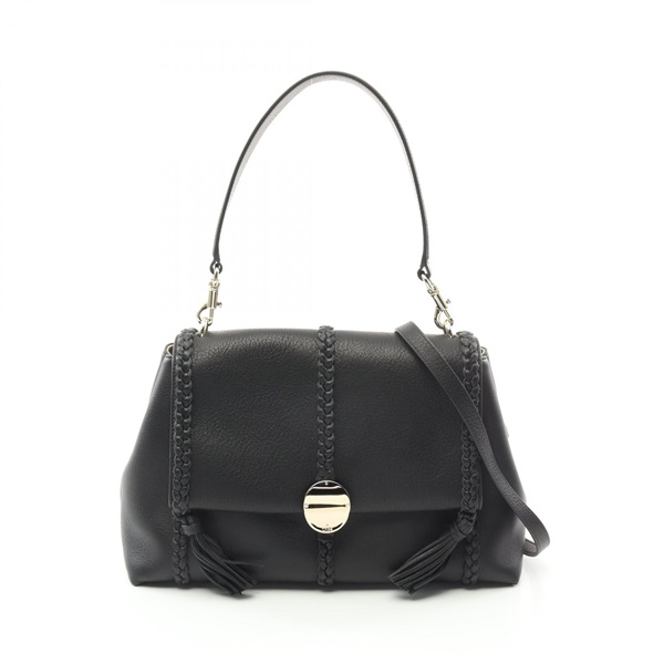 Chloe PENELOPE Medium Shoulder Bag tassels CHC23US569K15001 leather Black