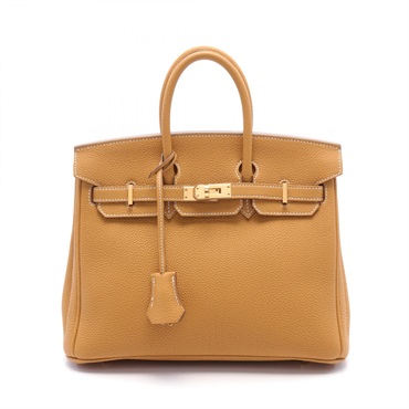 HERMES Birkin 25 Hand bag Togo leather GHW Brown Natural sable Used Women
