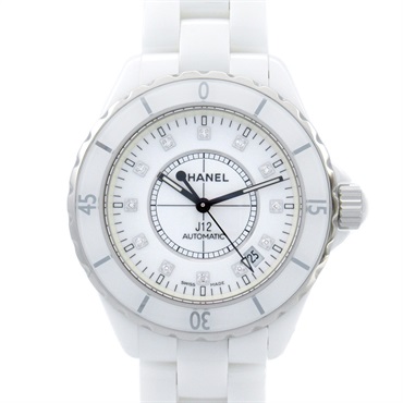 CHANEL J12 12P Diamond Wrist Watch H1629 Automatic winding ceramic Used mens