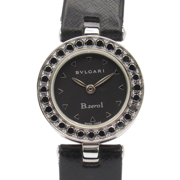 BVLGARI BlackDiamond Wrist Watch BZ22S Quartz Stainless Steel Leather Used Women