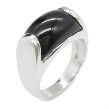 BVLGARI Tronchetto Onyx Ring 18KWG White Gold Used women US size 5.75