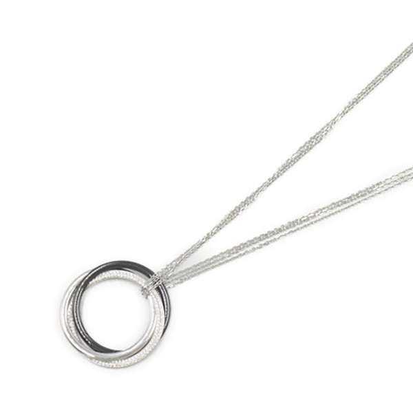 CARTIER Trinity Diamond Necklace Pendant 18KWG White Gold ceramic Used women