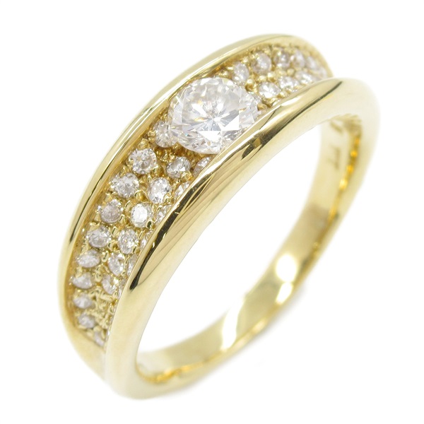 JEWELRY Diamond Ring 18KYG Yellow Gold Used women US size 6.5