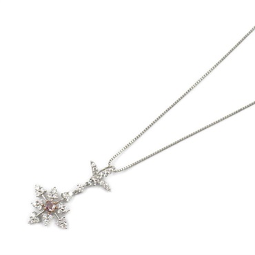 JEWELRY Pink Diamond Necklace 18KWG White Gold Used women Pendant
