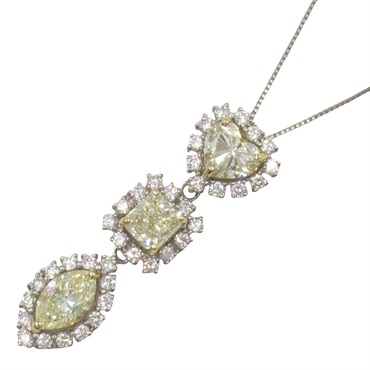 JEWELRY Diamond Necklace Pendant Pt950 Pt850 Platinum 18KYG Gold Used women