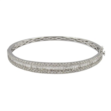 JEWELRY Diamond Bracelet 19.5cm 18KWG White Gold Used Women