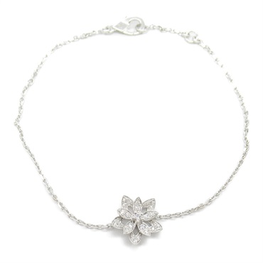 Van Cleef & Arpels Lotus Bracelet Diamond 18KWG White Gold Used Women