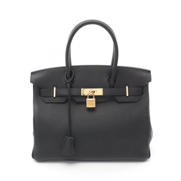 HERMES Birkin 30 Hand bag U 027633CC Togo leather Black Used GHW