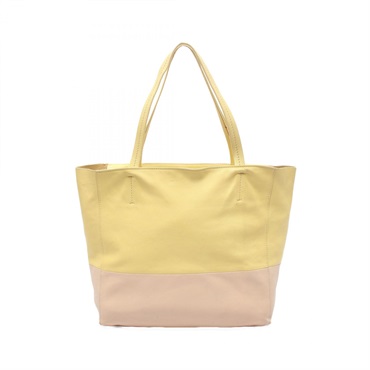 CELINE Horizontal cabas Hand Tote Bag 169263 leather Yellow Beige Used Women