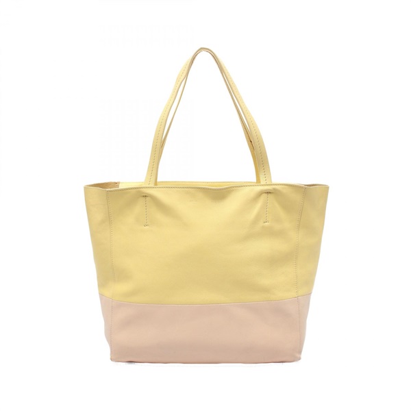 CELINE Horizontal cabas Hand Tote Bag 169263 leather Yellow Beige Used Women