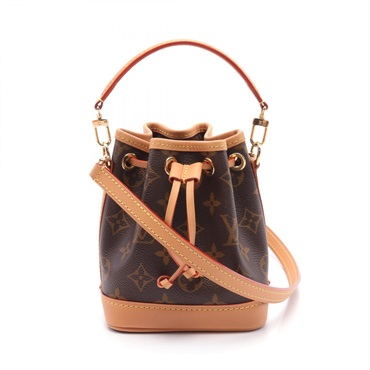 LOUIS VUITTON Nano Noe 2way Handbag M81266 Monogram canvas Brown Used Women LV
