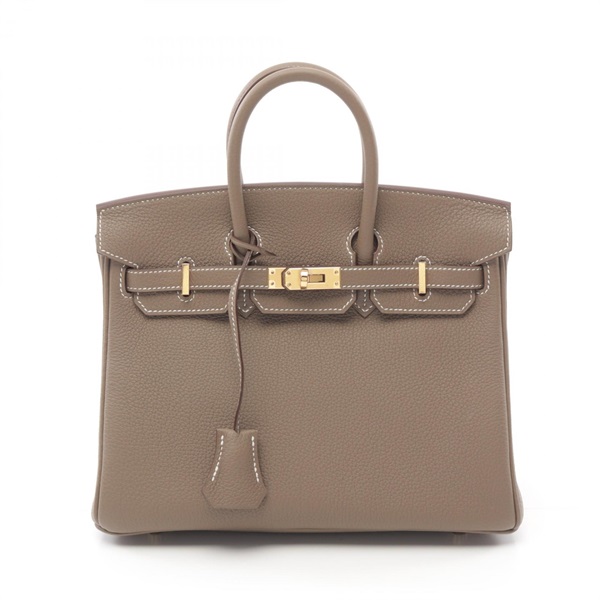 HERMES Birkin 25 Hand bag W 041344CC Togo Etoupe Grey GHW