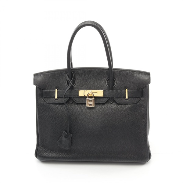 HERMES Birkin 30 Handbag 025789CC Fjord leather Black Used Women J GHW