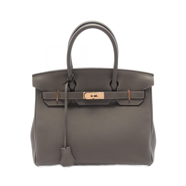 HERMES Birkin 30 Handbag 044577CD Togo leather Gray Grimayer Used Women U PGHW