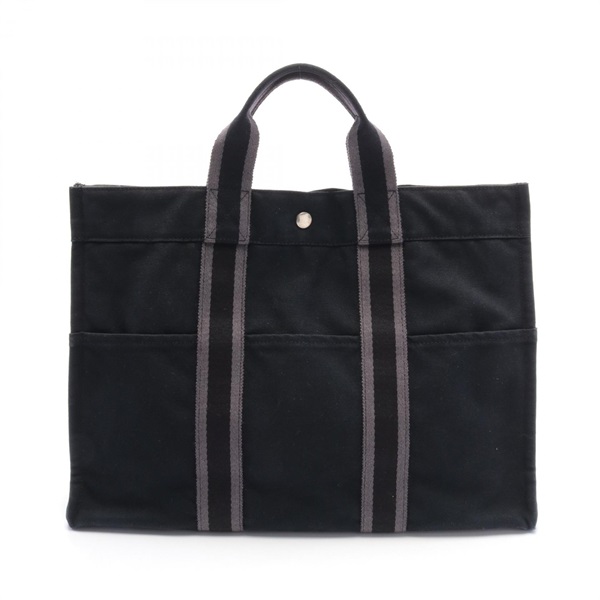 HERMES Fourre tout MM Tote Bag canvas Black Used Women SHW