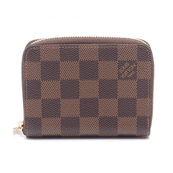 LOUIS VUITTON Zip Coin purse wallet N63070 Damier canvas Brown Ebene Used unisex