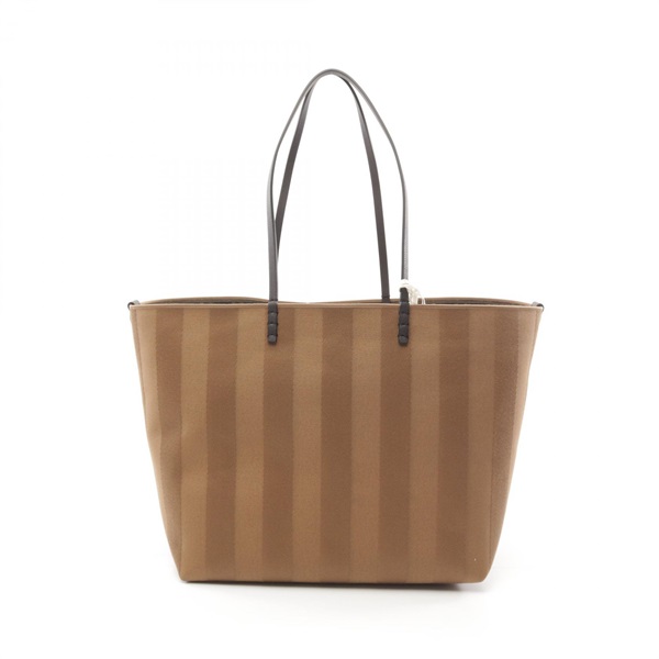 FENDI LARGE ROLL Tote Shoulder Bag 8BH425F1Q6C canvas leather Brown NEW Women
