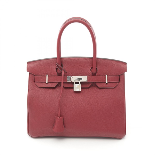 HERMES Birkin 30 Hand bag A Togo leather rouge garance Used SHW