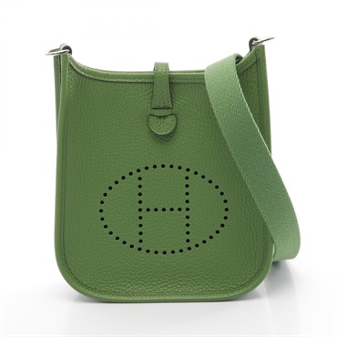 HERMES Evelyne TPM Amazon Shoulder crossbody Bag W Taurillon Clemence green SHW