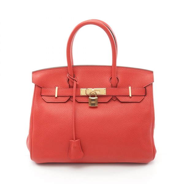 HERMES Birkin 30 Hand bag X Taurillon Clemence Rouge tomate Used GHW