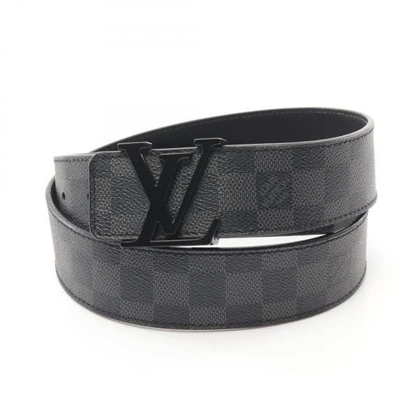 LOUIS VUITTON Ceinture LV Initial belt M9808 Damier graphite canvas Noir Used