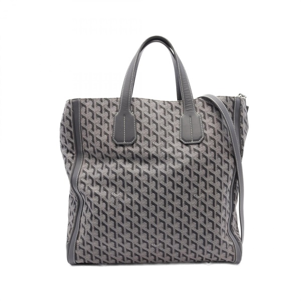 GOYARD Sac Voltaire Tote shoulder crossbody Bag canvas leather Gray Used