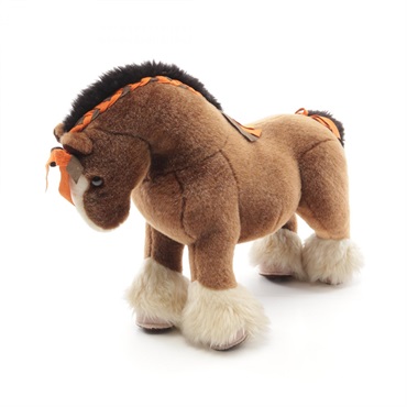 HERMES Elmy MM soft toy polyester Brown Multicolor Used unisex