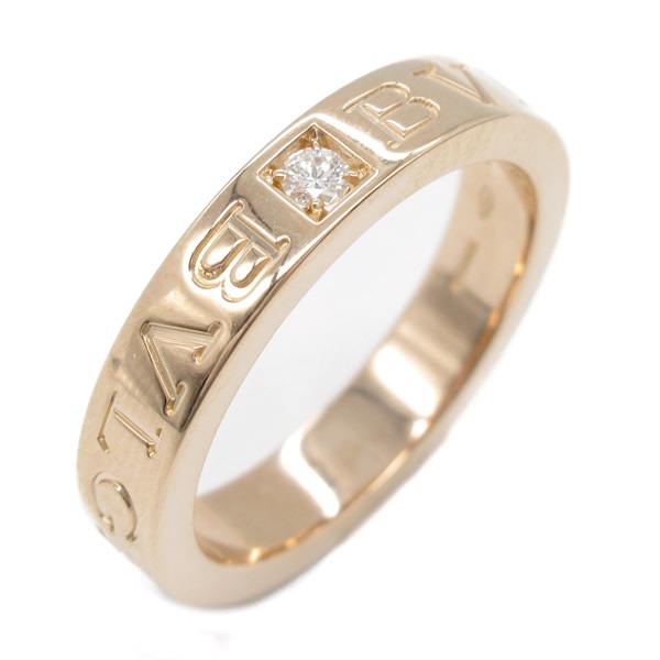 BVLGARI BVLGARI Double Logo 1P Diamond Ring 18KPG Gold Used US size 6.25 women