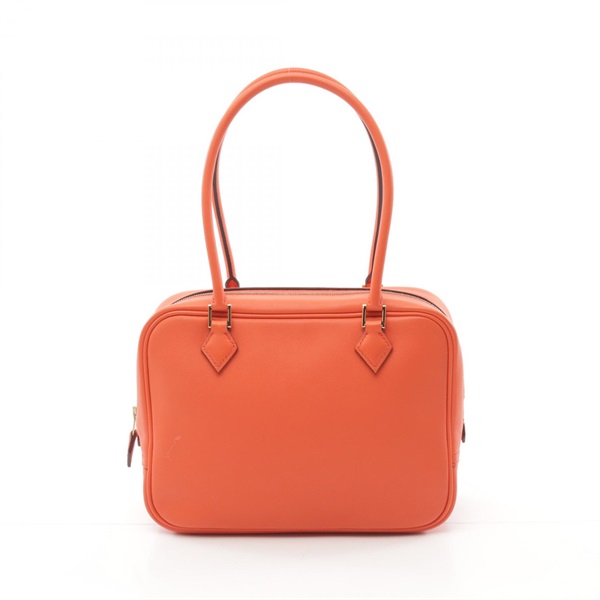 HERMES Mini plum 20 Handbag Swift leather Orange poppy Used Women X GHW