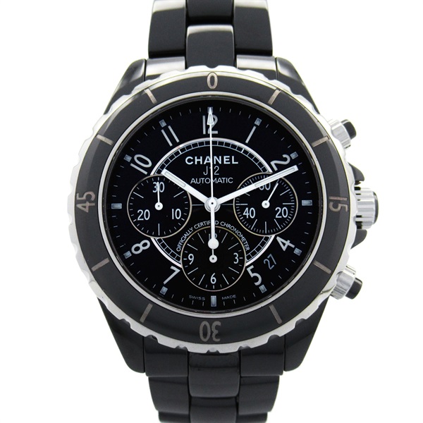 CHANEL J12 Chronograph Wrist Watch H0940 Automatic ceramic Used Black mens CC