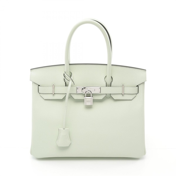 HERMES Birkin 30 Hand bag B Epsom Vert Fizz Used SHW