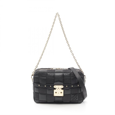 LOUIS VUITTON Pochette Troca 2way Shoulder Bag M59046 leather Black Used Women