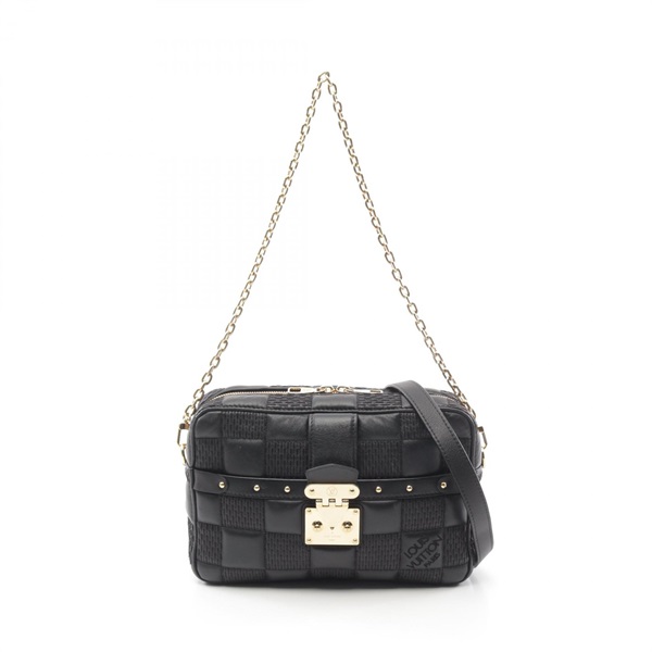 LOUIS VUITTON Pochette Troca 2way Shoulder Bag M59046 leather Black Used Women