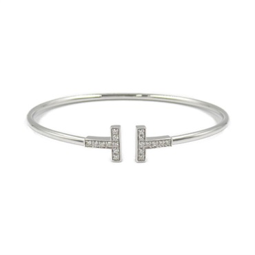 TIFFANY＆CO T-wire Diamond Bracelet 18KWG White Gold Used Women