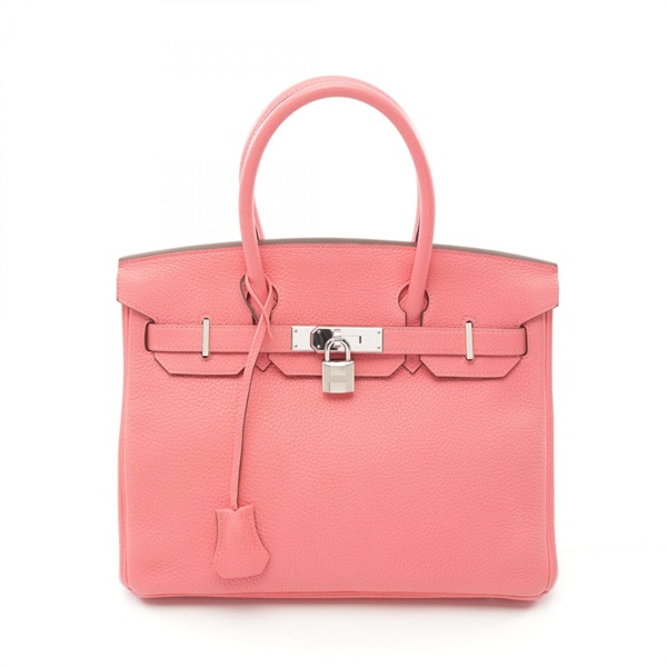 HERMES Birkin 30 Hand bag Y Taurillon Clemence Rose dEte Used SHW