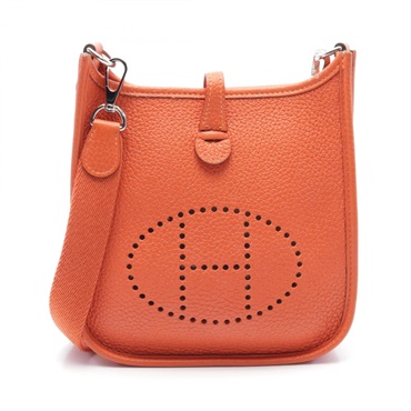 HERMES Evelyne TPM Shoulder crossbody Bag Z Taurillon Clemence Orange poppy SHW