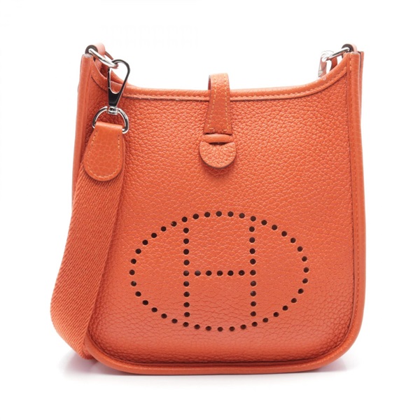 HERMES Evelyne TPM Shoulder crossbody Bag Z Taurillon Clemence Orange poppy SHW