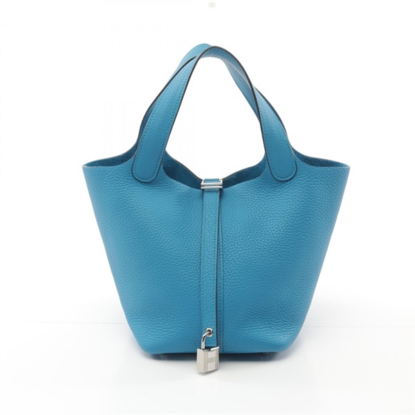 HERMES Picotin Lock PM Hand tote bag Y Taurillon Clemence Blue frida Used SHW