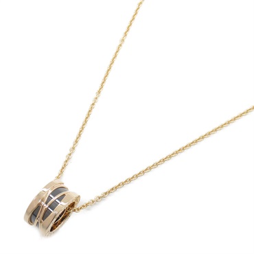 BVLGARI B-zero 1 Legend Necklace Pendant 18KPG Pink Rose Gold ceramic Black Used