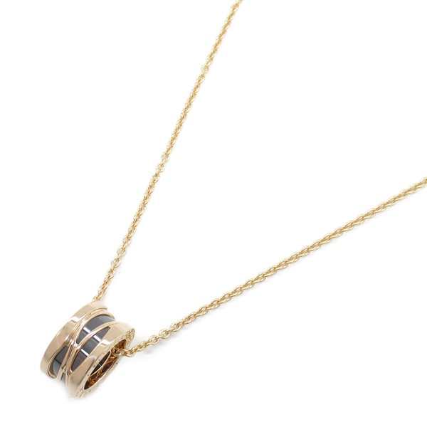 BVLGARI B-zero 1 Legend Necklace Pendant 18KPG Pink Rose Gold ceramic Black Used