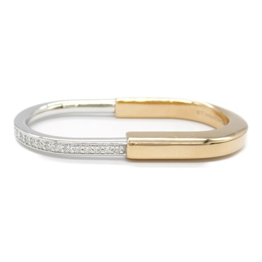 TIFFANY＆CO Lock Ring Diamond 18KWG 18KRG Gold Used Women US size 11