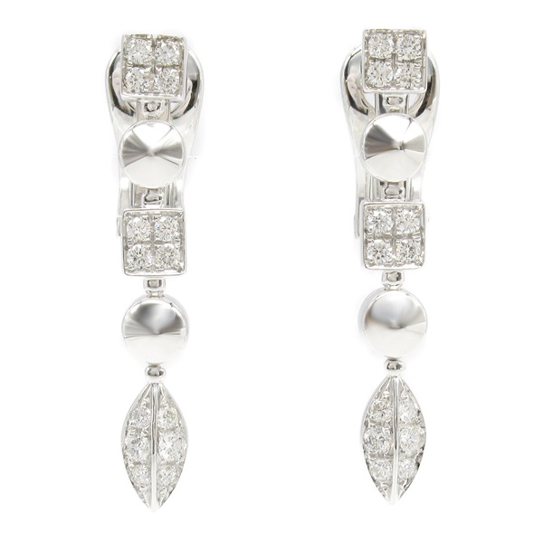 BVLGARI Lucia clip-on dangle earrings Diamond 18KWG White Gold Used women